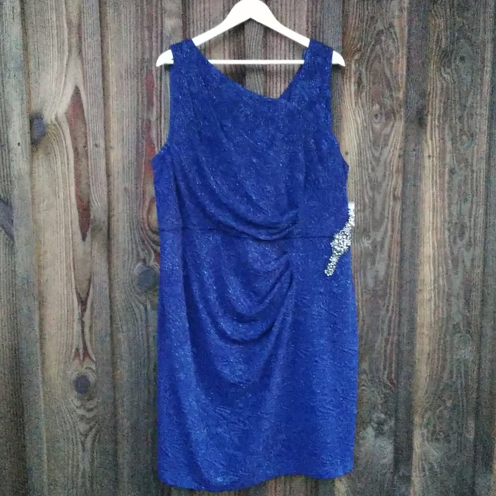 Alex Evenings Blue 24 W dress